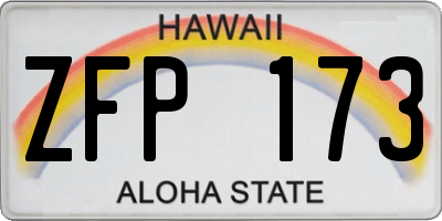 HI license plate ZFP173