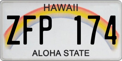 HI license plate ZFP174