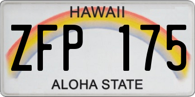 HI license plate ZFP175