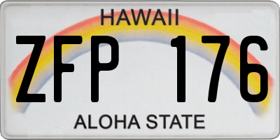 HI license plate ZFP176