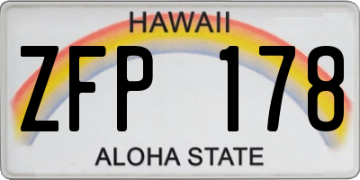 HI license plate ZFP178