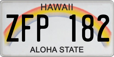 HI license plate ZFP182