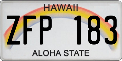HI license plate ZFP183