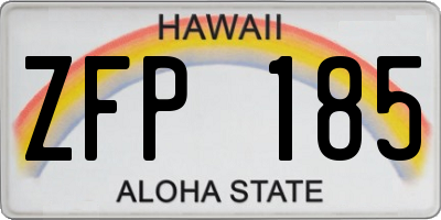 HI license plate ZFP185