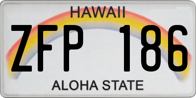 HI license plate ZFP186