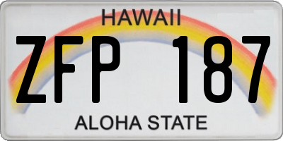HI license plate ZFP187