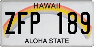 HI license plate ZFP189
