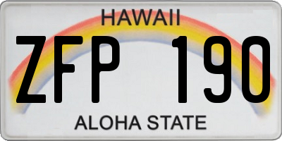 HI license plate ZFP190