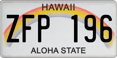 HI license plate ZFP196