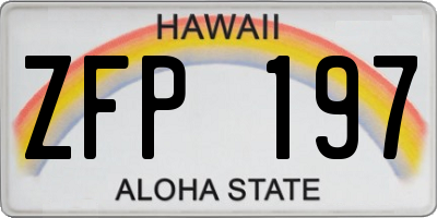 HI license plate ZFP197