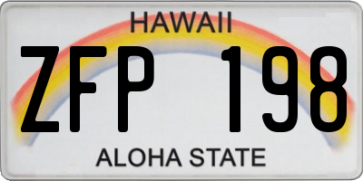HI license plate ZFP198