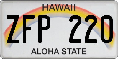 HI license plate ZFP220