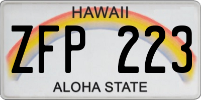 HI license plate ZFP223
