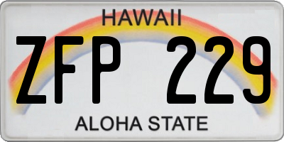 HI license plate ZFP229