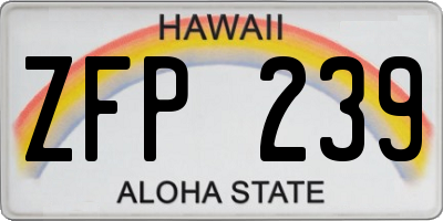 HI license plate ZFP239
