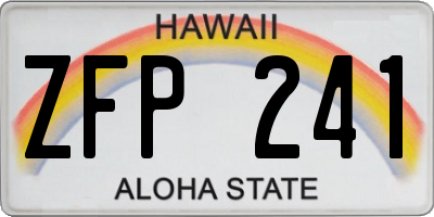 HI license plate ZFP241