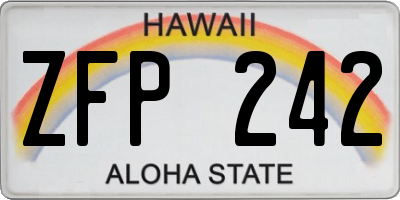 HI license plate ZFP242