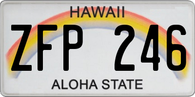 HI license plate ZFP246