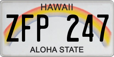 HI license plate ZFP247