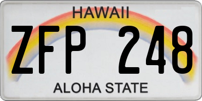 HI license plate ZFP248