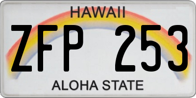 HI license plate ZFP253