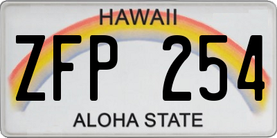 HI license plate ZFP254