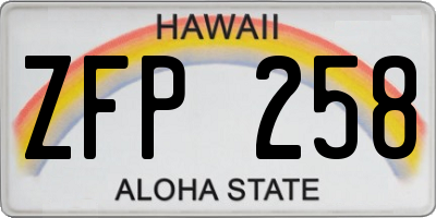 HI license plate ZFP258