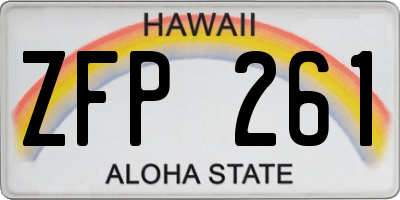 HI license plate ZFP261