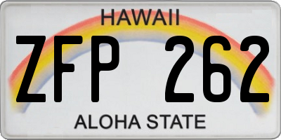 HI license plate ZFP262