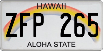 HI license plate ZFP265