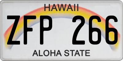HI license plate ZFP266