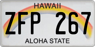 HI license plate ZFP267