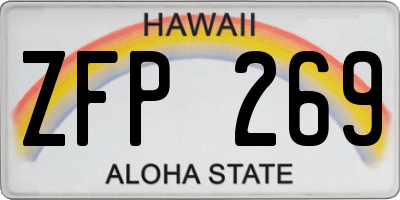 HI license plate ZFP269