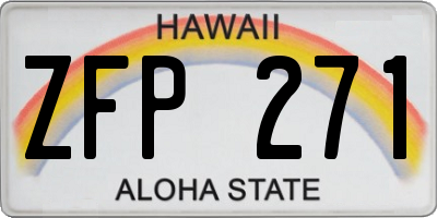 HI license plate ZFP271