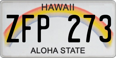 HI license plate ZFP273