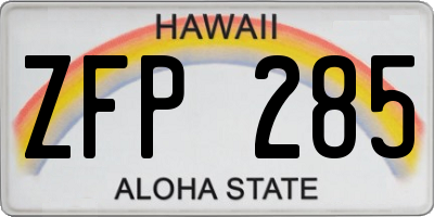 HI license plate ZFP285