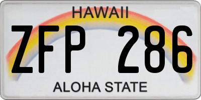 HI license plate ZFP286