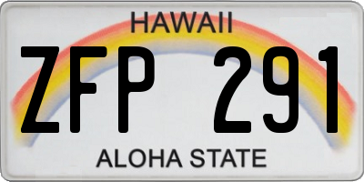 HI license plate ZFP291