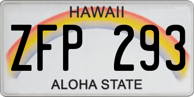 HI license plate ZFP293