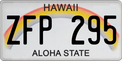 HI license plate ZFP295