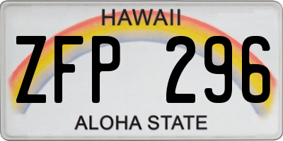 HI license plate ZFP296