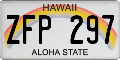HI license plate ZFP297