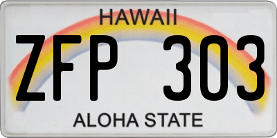 HI license plate ZFP303