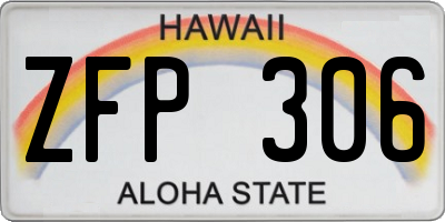 HI license plate ZFP306