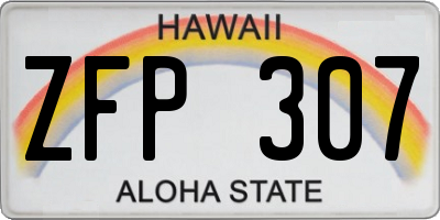 HI license plate ZFP307
