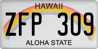 HI license plate ZFP309