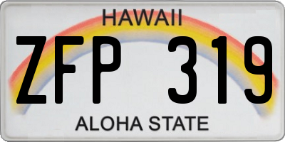 HI license plate ZFP319