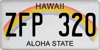 HI license plate ZFP320