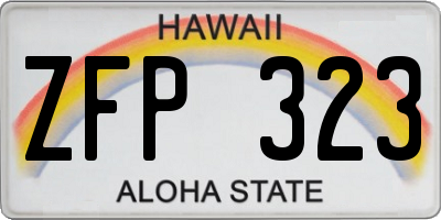 HI license plate ZFP323