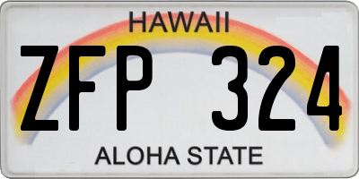 HI license plate ZFP324